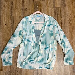 Simply Vera Wang • Wrap 2fer Long Sleeve Blouse